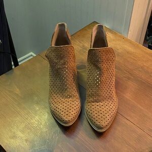 Steven By Steve Madden Tan Perforated Booties